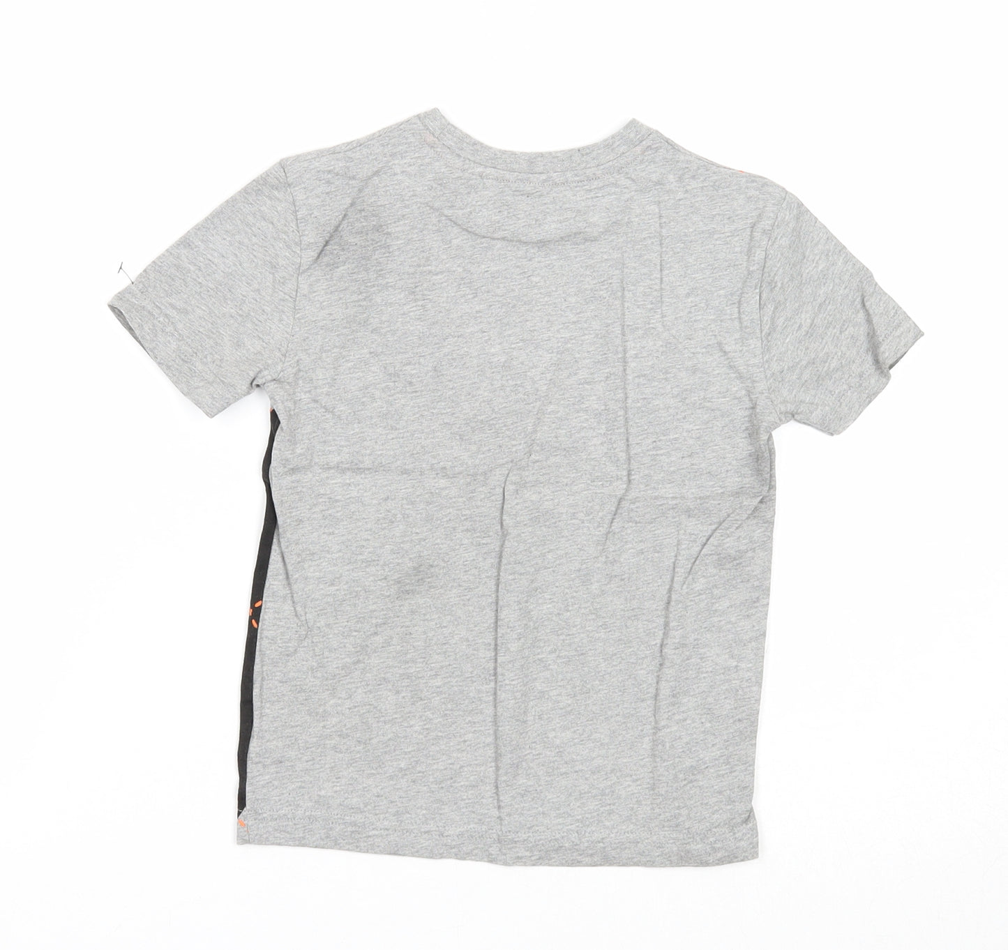 NEXT Boys Grey Geometric Cotton Basic T-Shirt Size 3 Years Round Neck Pullover