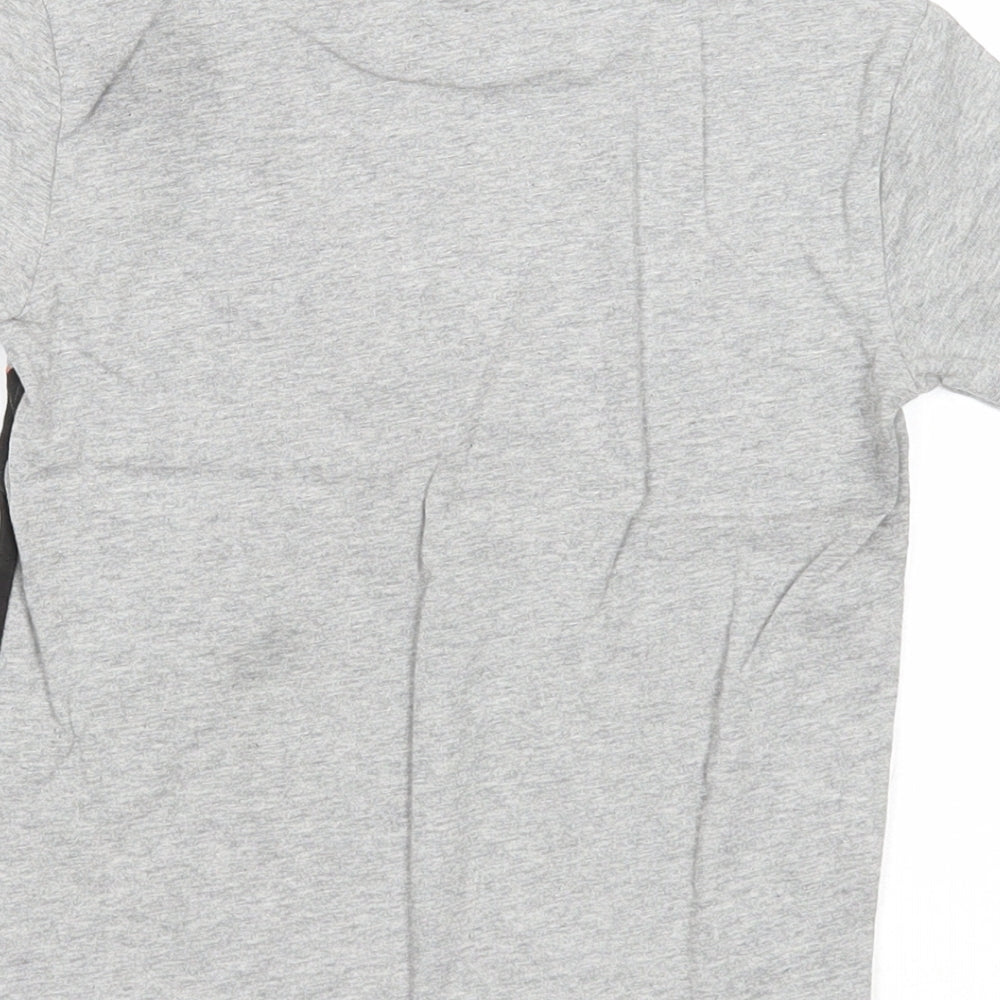 NEXT Boys Grey Geometric Cotton Basic T-Shirt Size 3 Years Round Neck Pullover