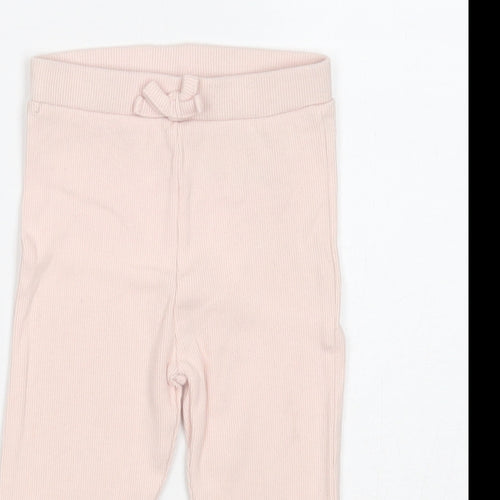 Nutmeg Girls Pink Cotton Jogger Trousers Size 6-9 Months Pullover