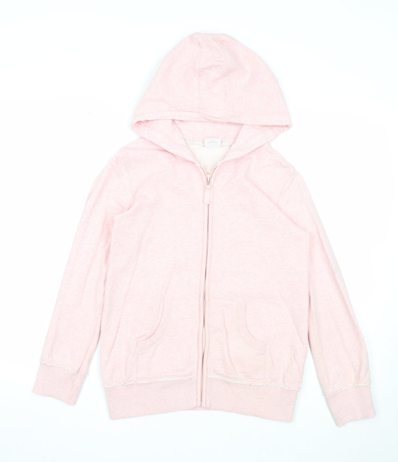 NEXT Girls Pink Cotton Full Zip Hoodie Size 12 Years Zip