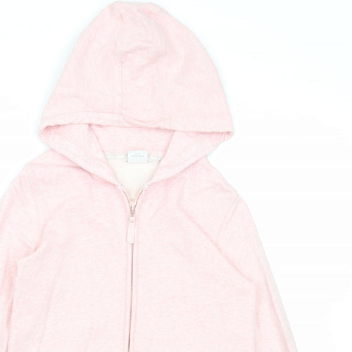 NEXT Girls Pink Cotton Full Zip Hoodie Size 12 Years Zip