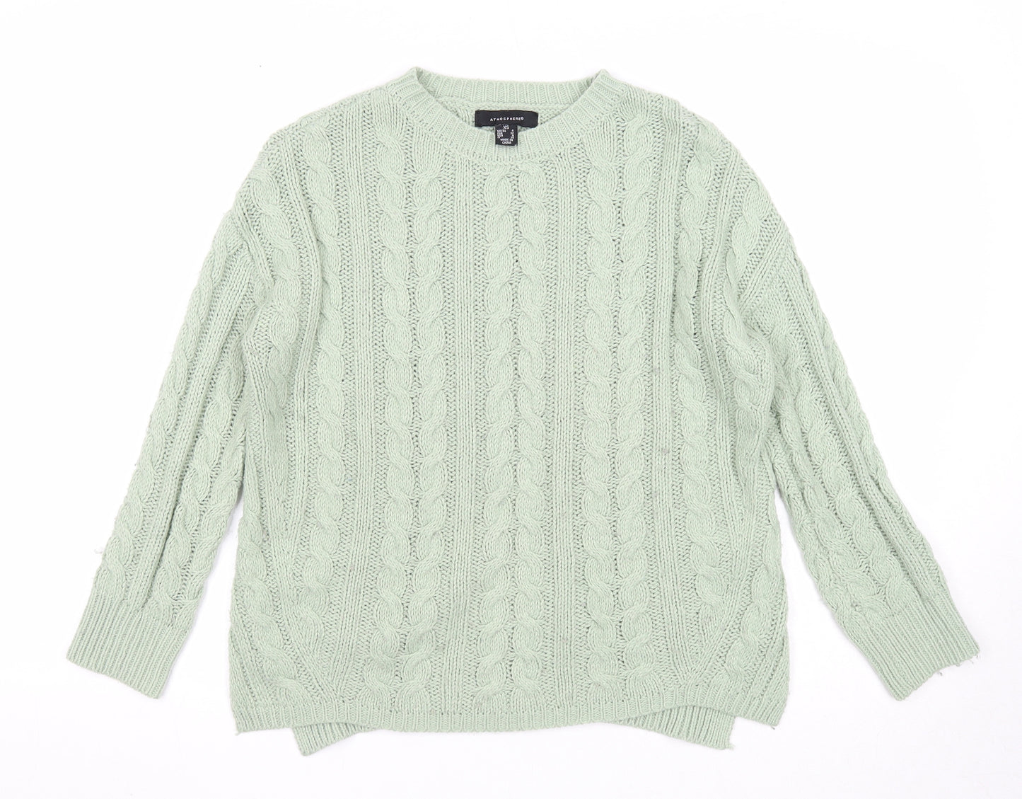 Atmosphere Womens Green Round Neck Acrylic Pullover Jumper Size 4