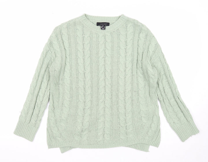 Atmosphere Womens Green Round Neck Acrylic Pullover Jumper Size 4
