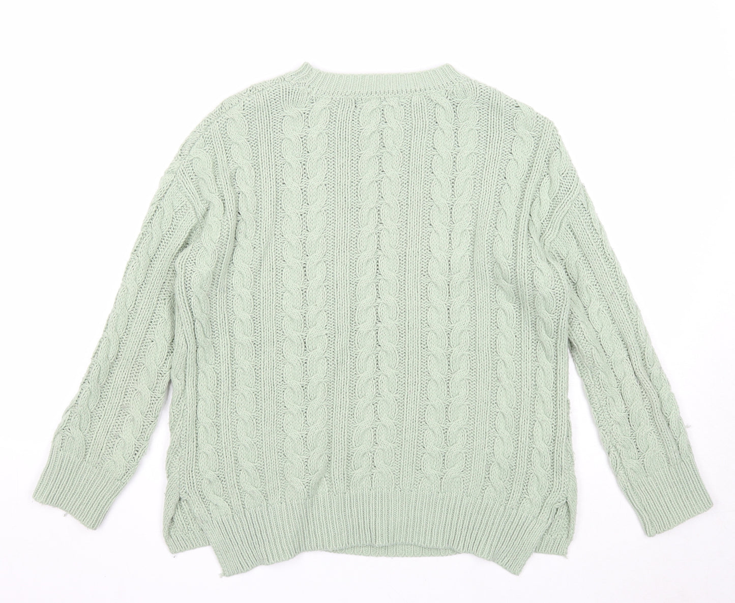 Atmosphere Womens Green Round Neck Acrylic Pullover Jumper Size 4