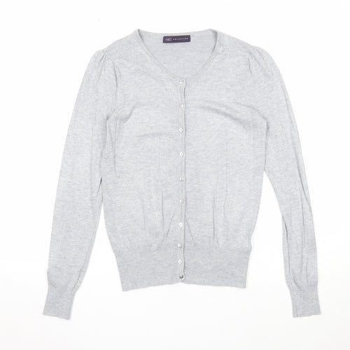 Marks and Spencer Womens Grey Scoop Neck Viscose Cardigan Jumper Size 6