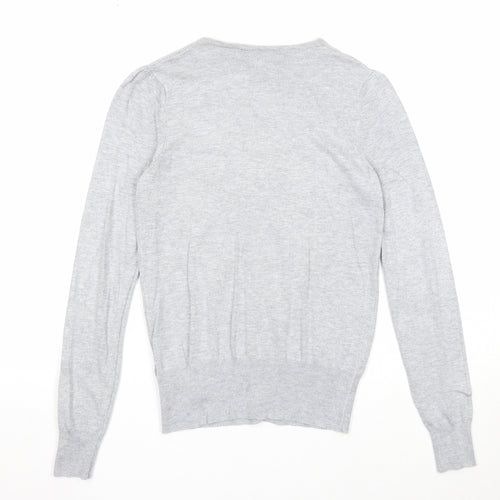Marks and Spencer Womens Grey Scoop Neck Viscose Cardigan Jumper Size 6