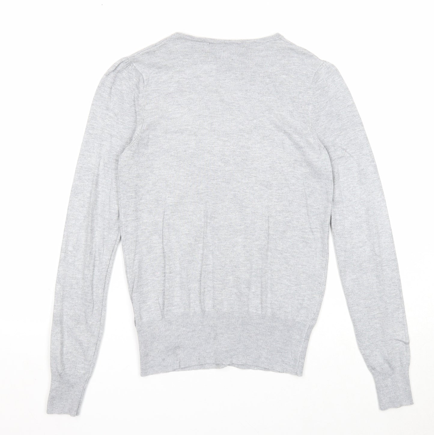 Marks and Spencer Womens Grey Scoop Neck Viscose Cardigan Jumper Size 6