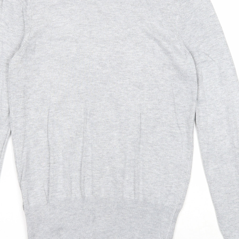 Marks and Spencer Womens Grey Scoop Neck Viscose Cardigan Jumper Size 6
