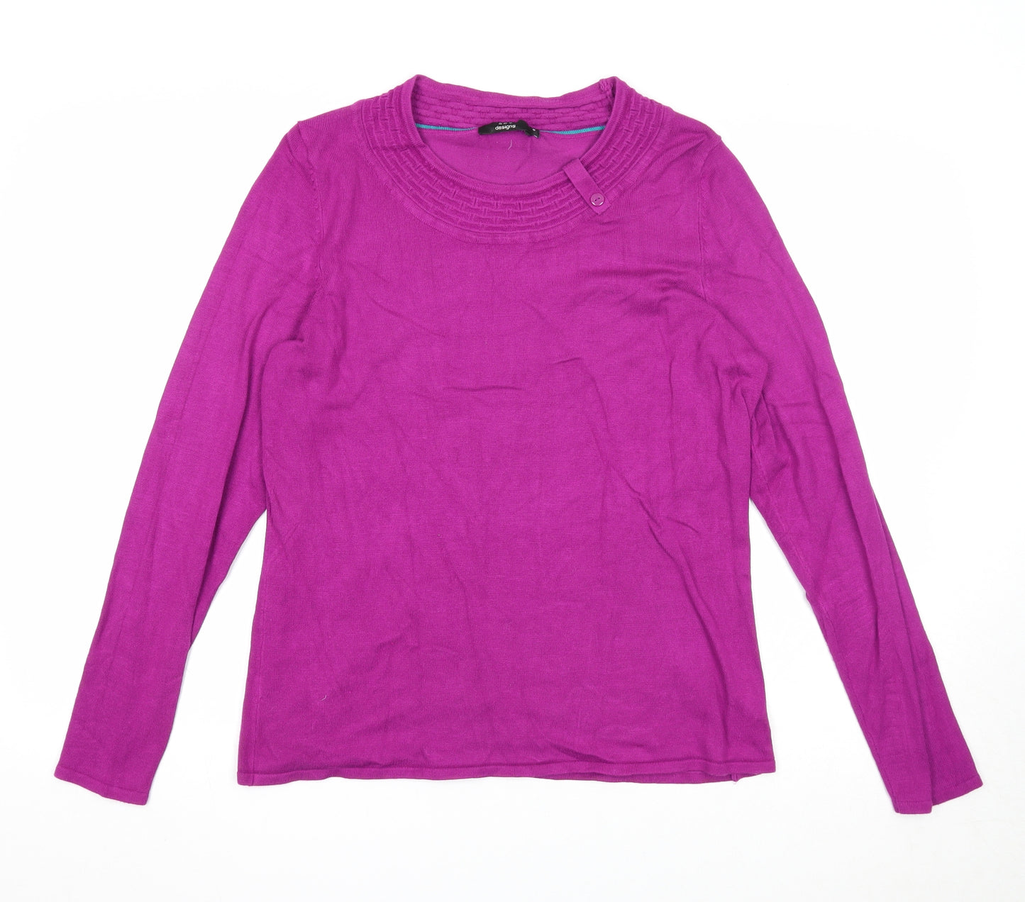 Sky Designs Womens Purple Round Neck Viscose Pullover Jumper Size S
