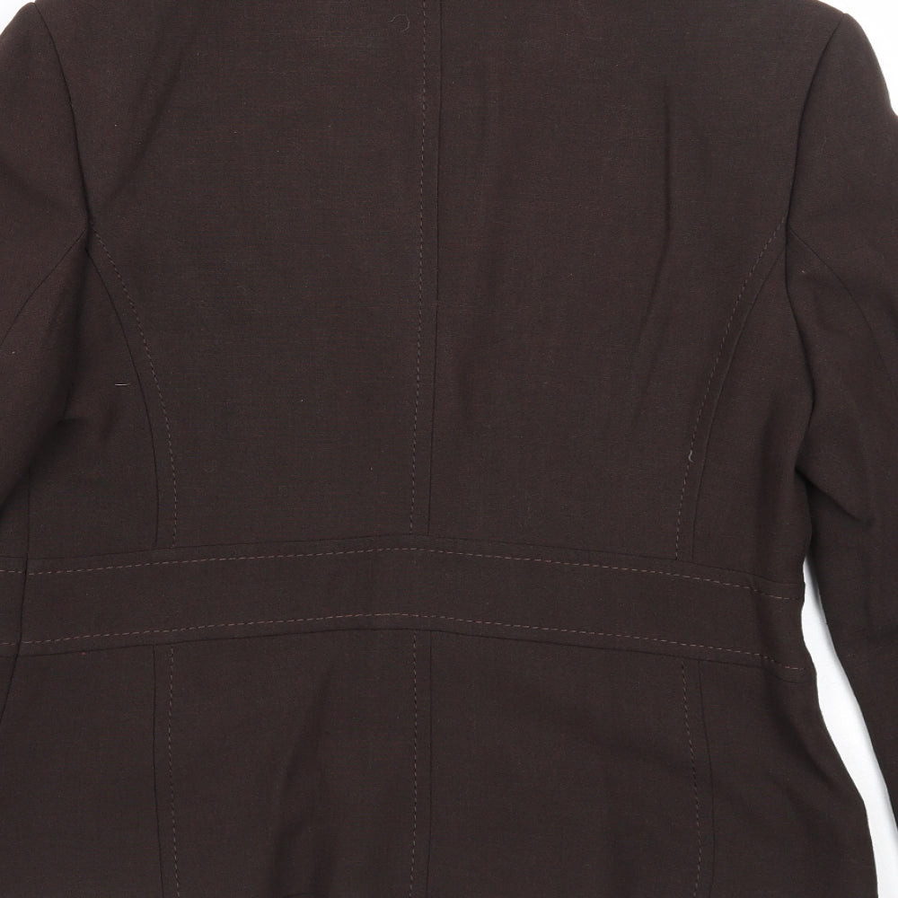 Marks and Spencer Womens Brown Jacket Blazer Size 14 Button