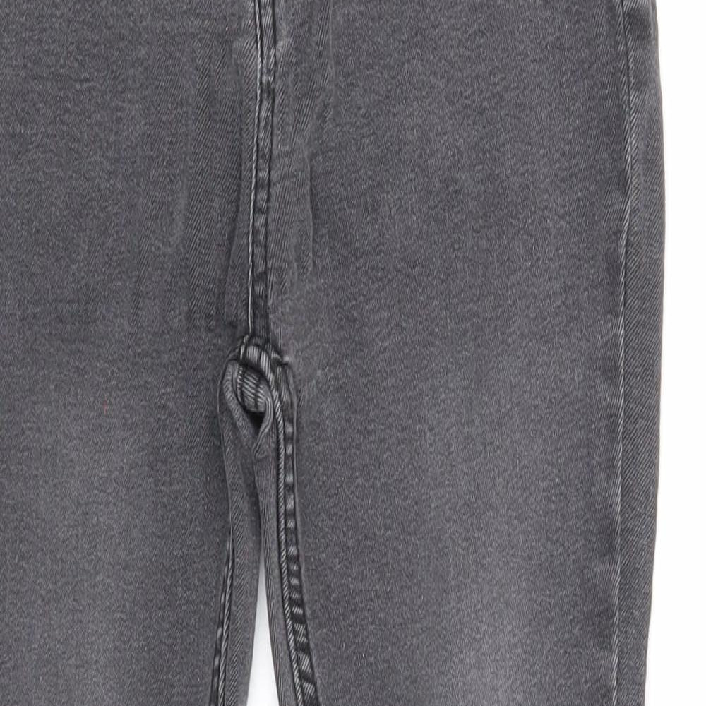 Denim & Co. Boys Grey Cotton Skinny Jeans Size 9-10 Years Regular Zip