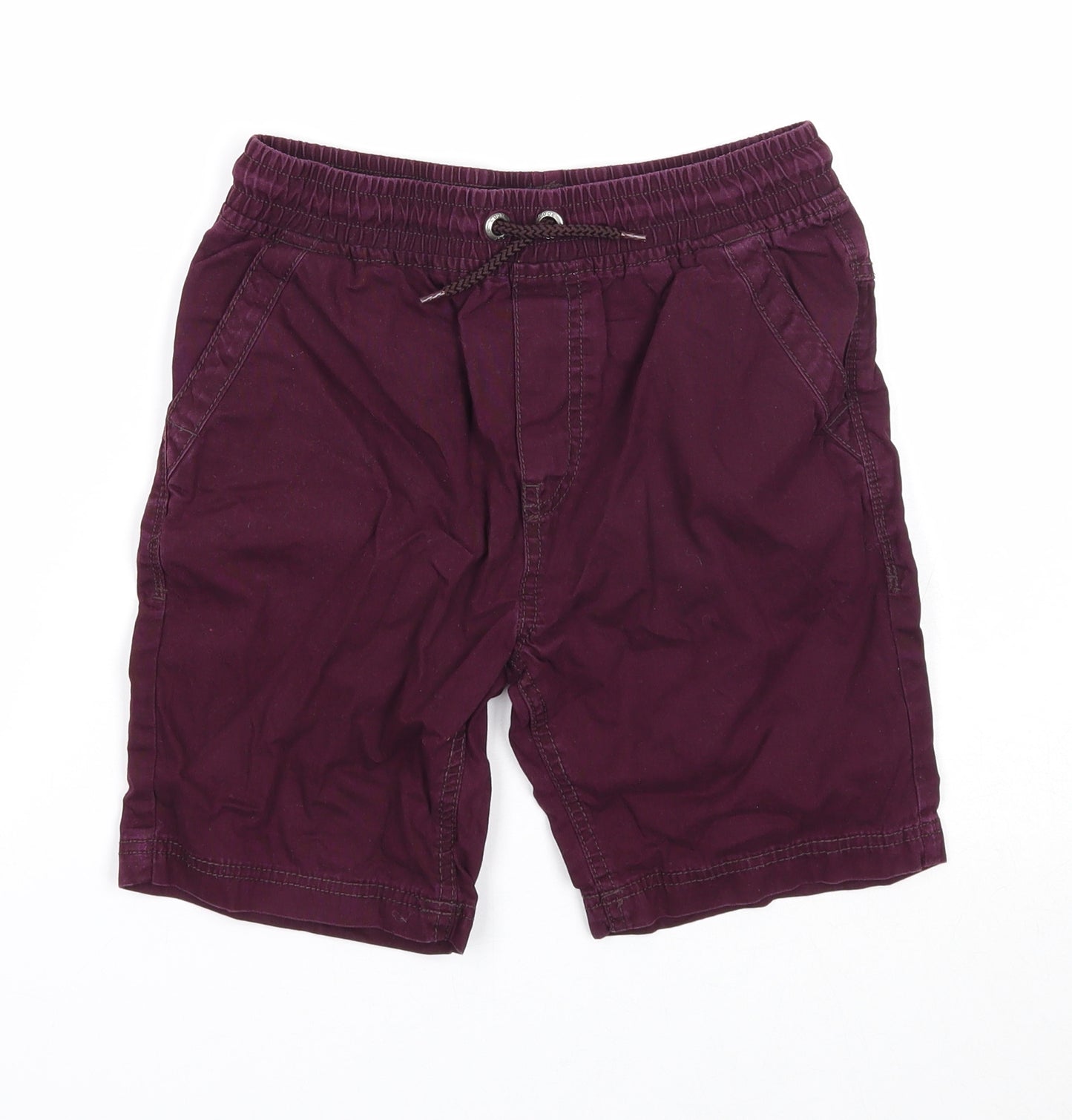 George Boys Purple Cotton Sweat Shorts Size 10-11 Years Regular Zip