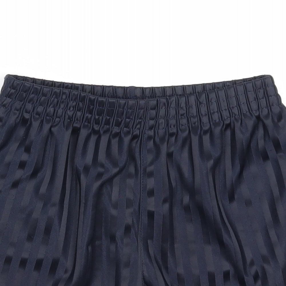 George Boys Blue Striped Polyester Sweat Shorts Size 6-7 Years Regular