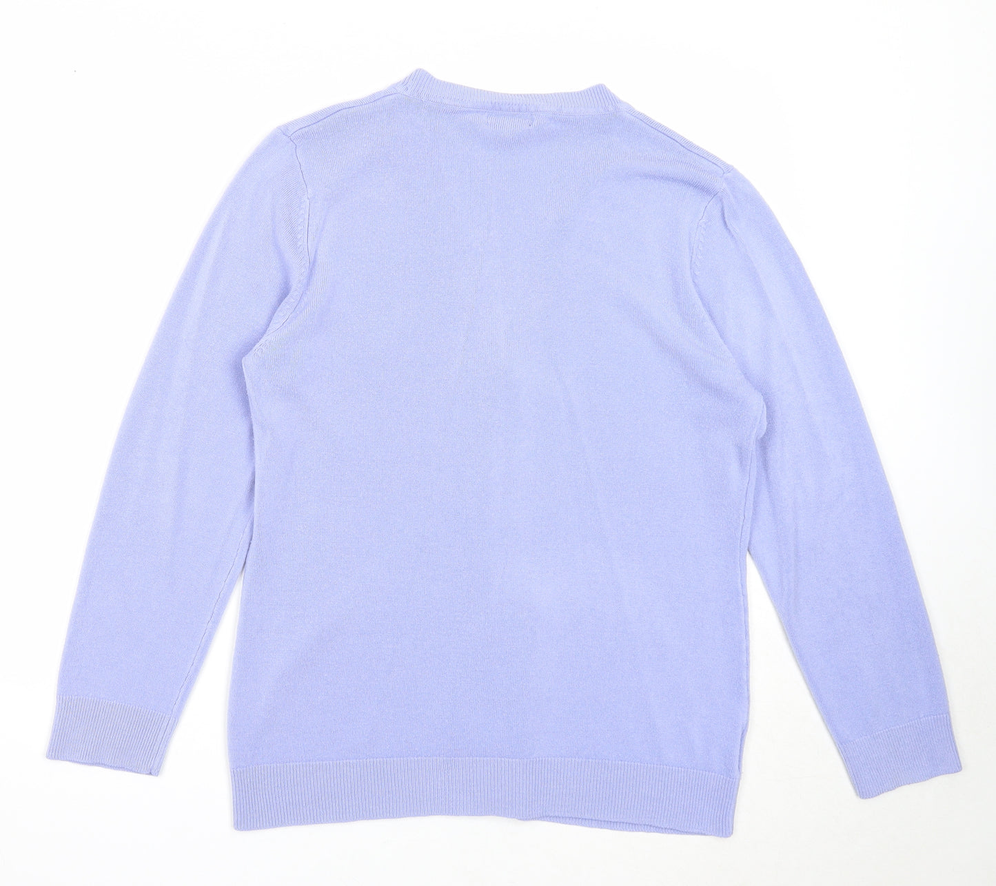 Papaya Womens Blue V-Neck Acrylic Cardigan Jumper Size 16