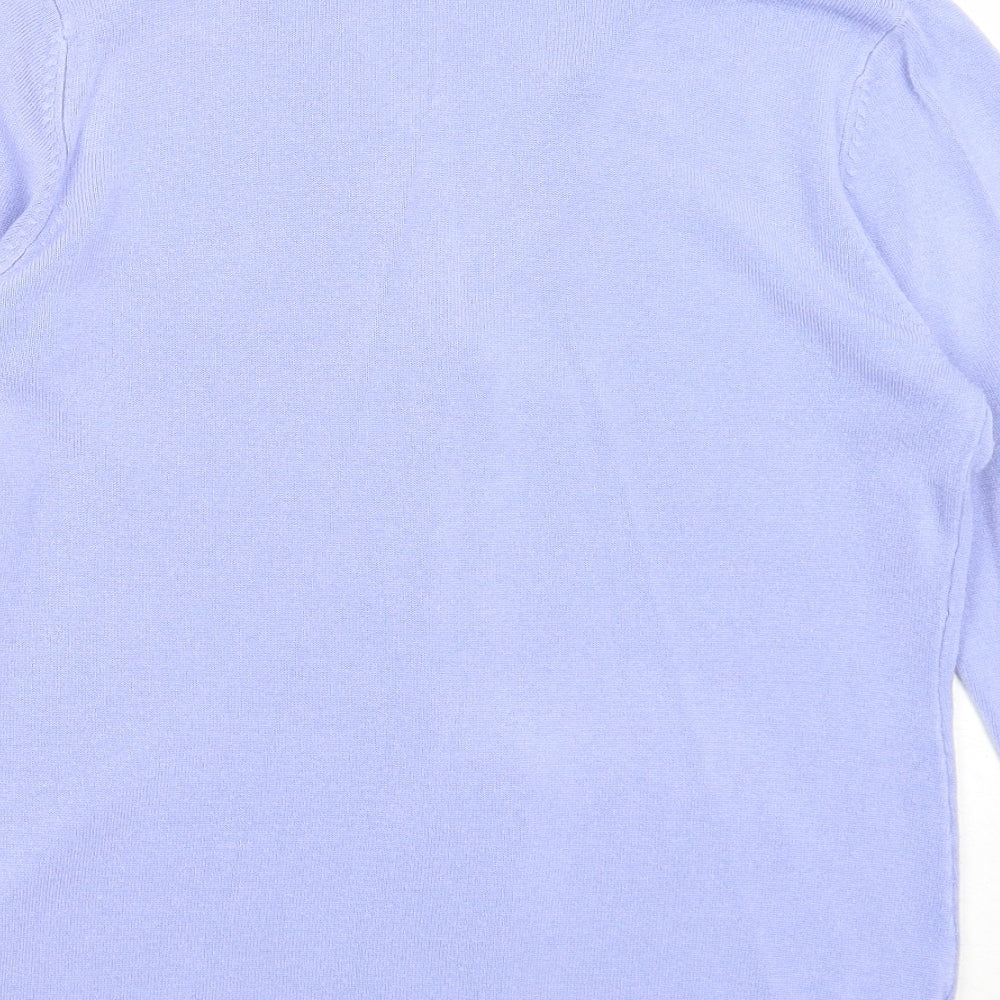 Papaya Womens Blue V-Neck Acrylic Cardigan Jumper Size 16