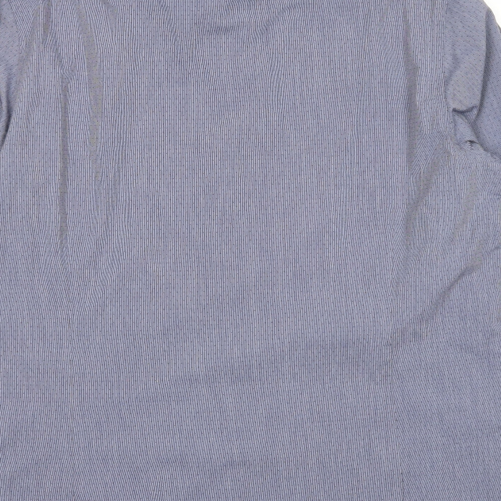 Red Herring Mens Grey Polyester Button-Up Size 17 Collared Button