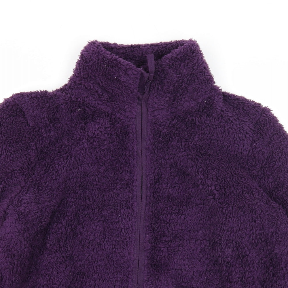 Marks and Spencer Womens Purple Jacket Size 14 Zip - Fluffy