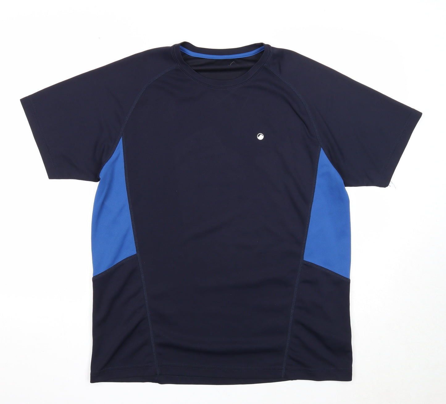 Peter Scott Mens Black Geometric Polyester Basic T-Shirt Size L Round Neck Pullover