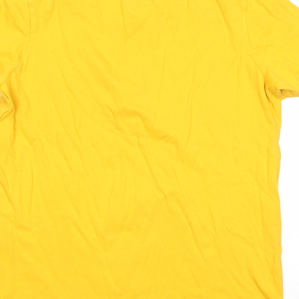 NEXT Womens Yellow Cotton Basic T-Shirt Size 10 Round Neck