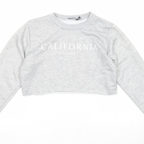 Boohoo Womens Grey Polyester Pullover Sweatshirt Size 10 Pullover - California