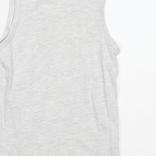 Primark Boys Grey Cotton Basic Tank Size 4-5 Years Round Neck Pullover - Chillax to the Max