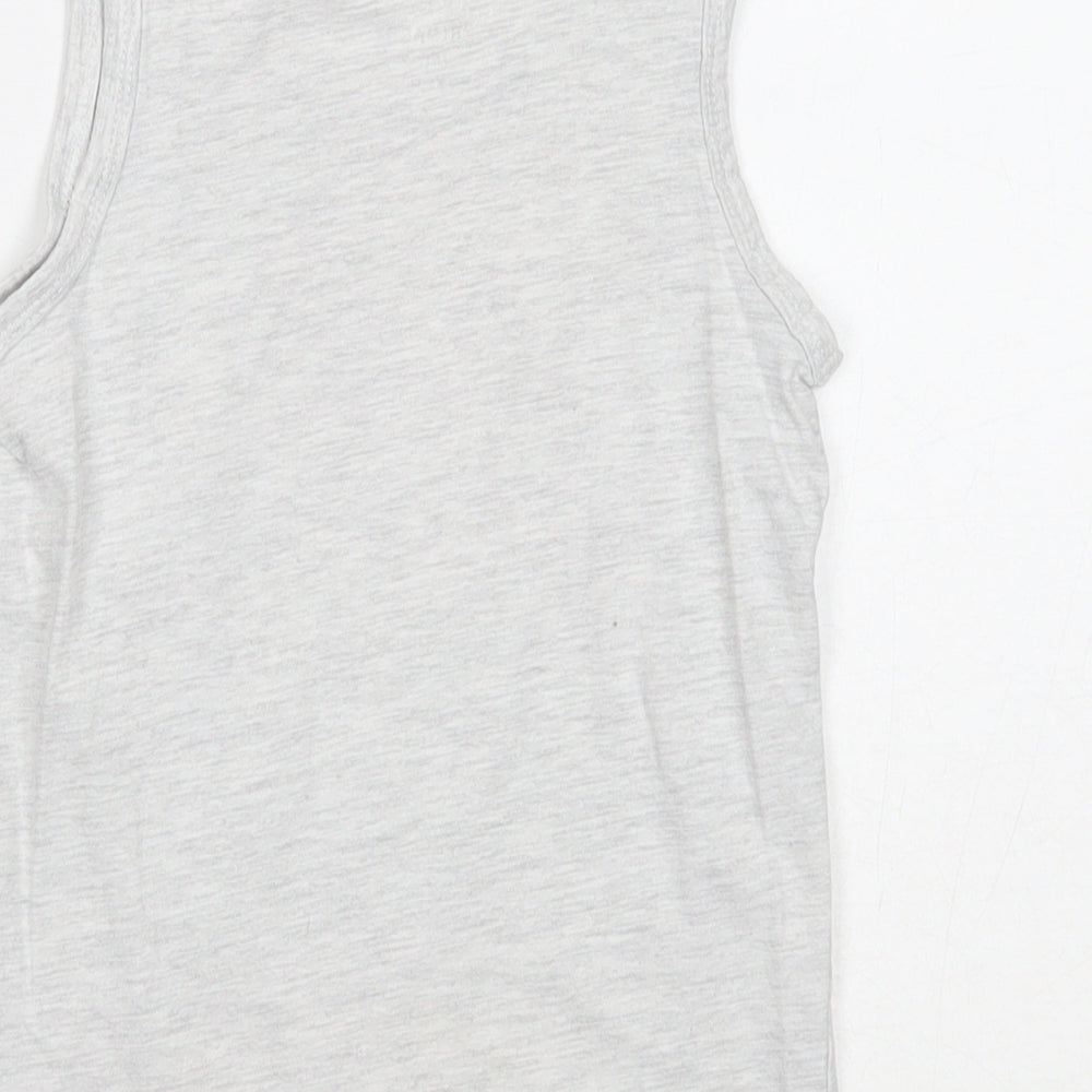 Primark Boys Grey Cotton Basic Tank Size 4-5 Years Round Neck Pullover - Chillax to the Max
