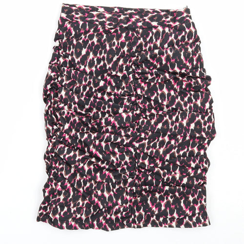Actuel Womens Multicoloured Animal Print Polyester Bandage Skirt Size 8 Zip - Leopard Pattern Size 21 inch waist
