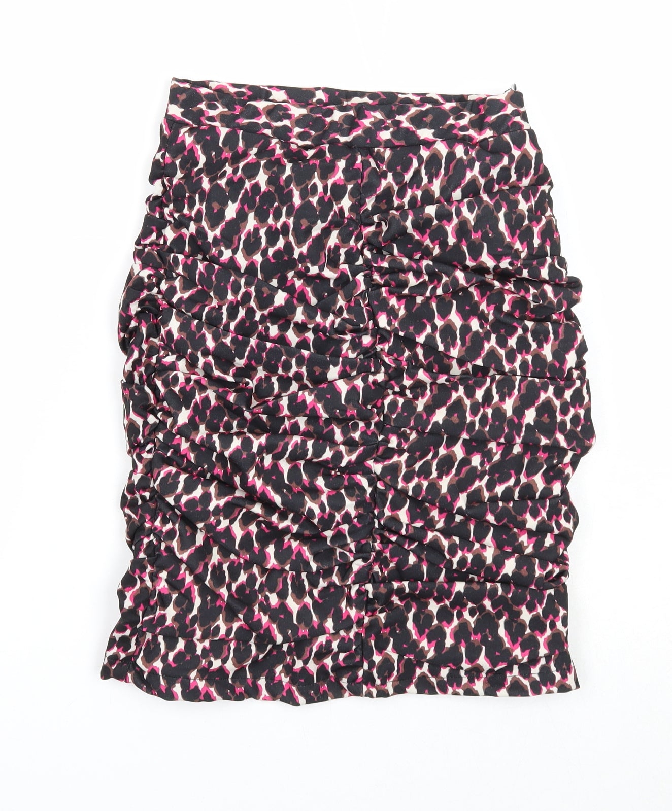 Actuel Womens Multicoloured Animal Print Polyester Bandage Skirt Size 8 Zip - Leopard Pattern Size 21 inch waist