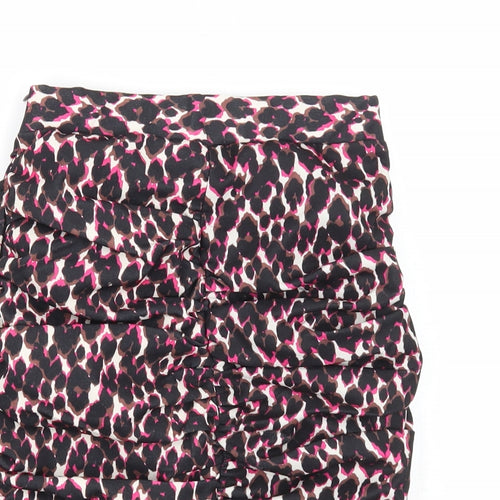 Actuel Womens Multicoloured Animal Print Polyester Bandage Skirt Size 8 Zip - Leopard Pattern Size 21 inch waist