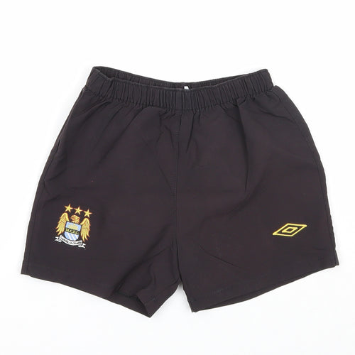 Umbro Boys Black Polyester Sweat Shorts Size 4-5 Years Regular - M.C.F.C