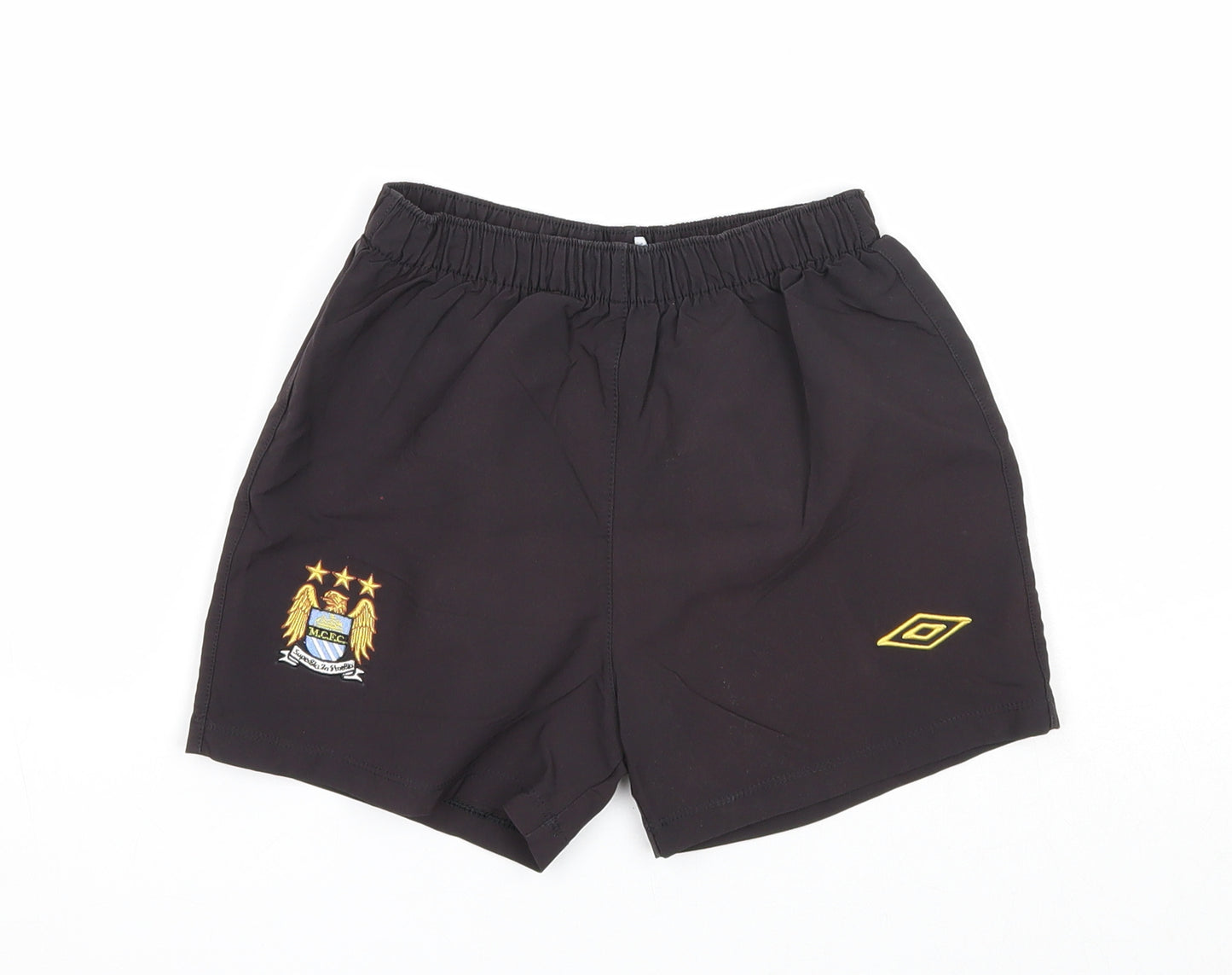 Umbro Boys Black Polyester Sweat Shorts Size 4-5 Years Regular - M.C.F.C