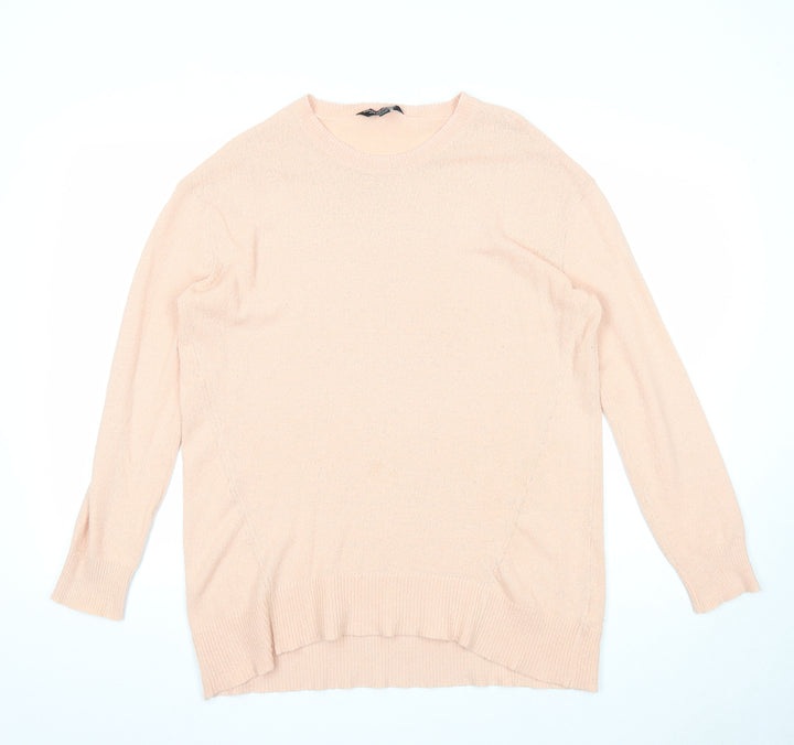 Dorothy Perkins Womens Pink Round Neck Acrylic Pullover Jumper Size 14