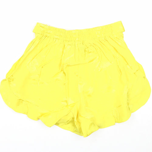 River Island Womens Yellow Viscose Bermuda Shorts Size 8 Regular Pull On
