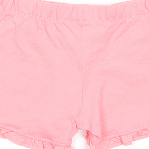 Care Bears Girls Pink Cotton Cropped Trousers Size 9 Months Pullover - Shorts