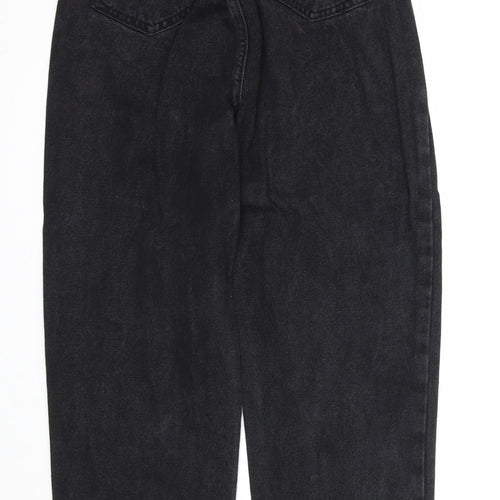 New Look Womens Black Cotton Straight Jeans Size 6 Regular Zip - Waist 17 inches