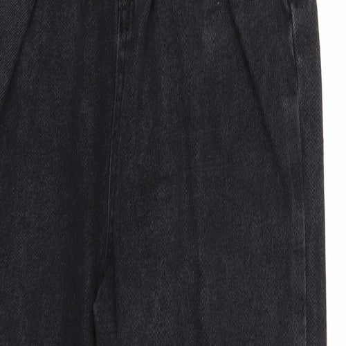 New Look Womens Black Cotton Straight Jeans Size 6 Regular Zip - Waist 17 inches