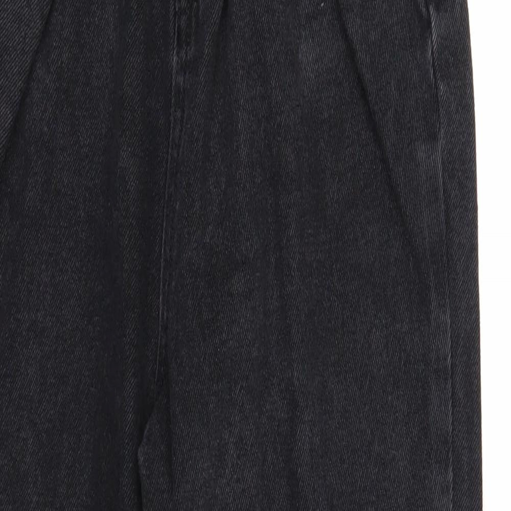 New Look Womens Black Cotton Straight Jeans Size 6 Regular Zip - Waist 17 inches