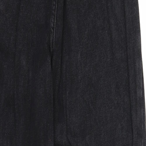 New Look Womens Black Cotton Straight Jeans Size 6 Regular Zip - Waist 17 inches