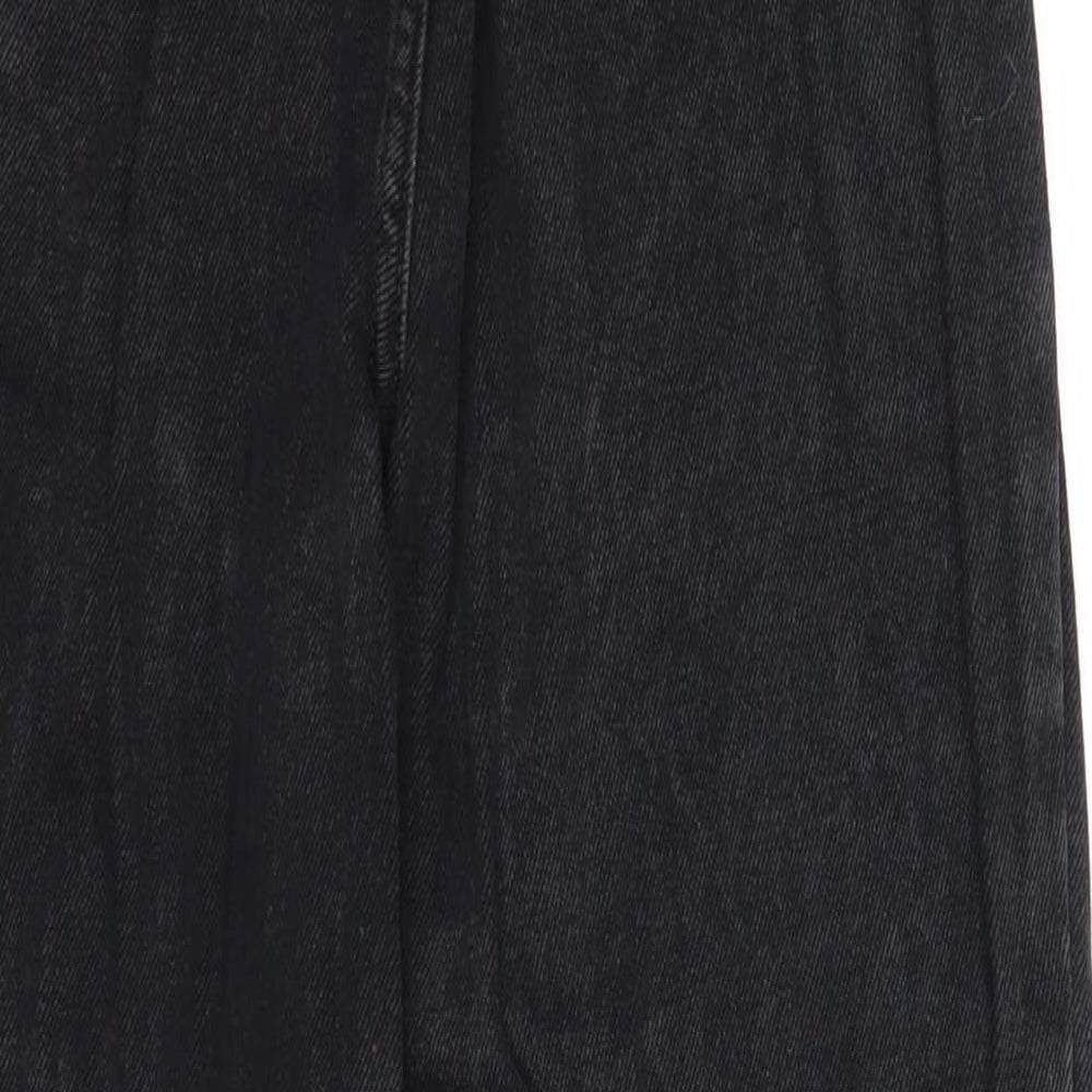 New Look Womens Black Cotton Straight Jeans Size 6 Regular Zip - Waist 17 inches