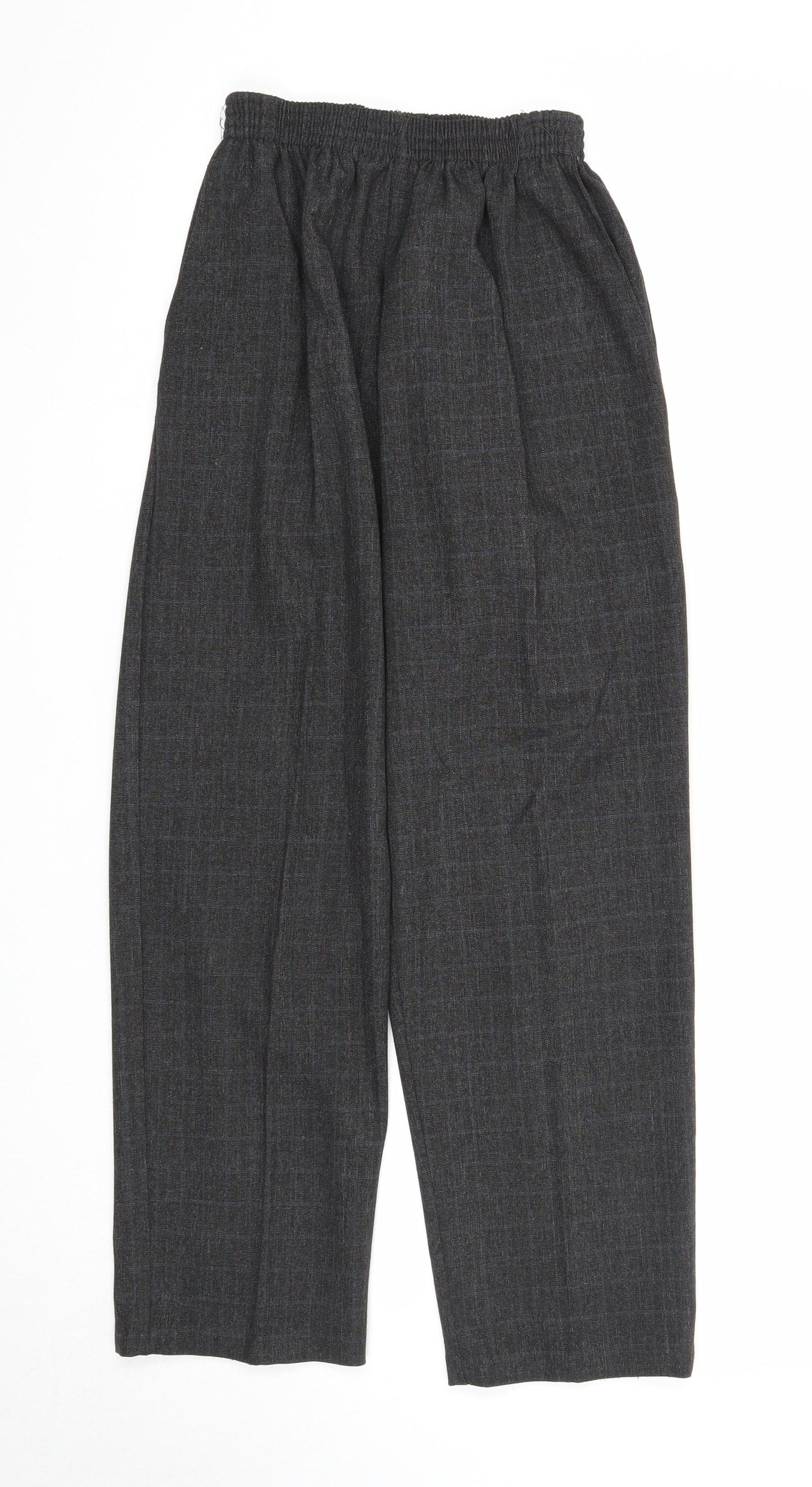 Composicion Womens Grey Check Viscose Trousers Size 18 Regular