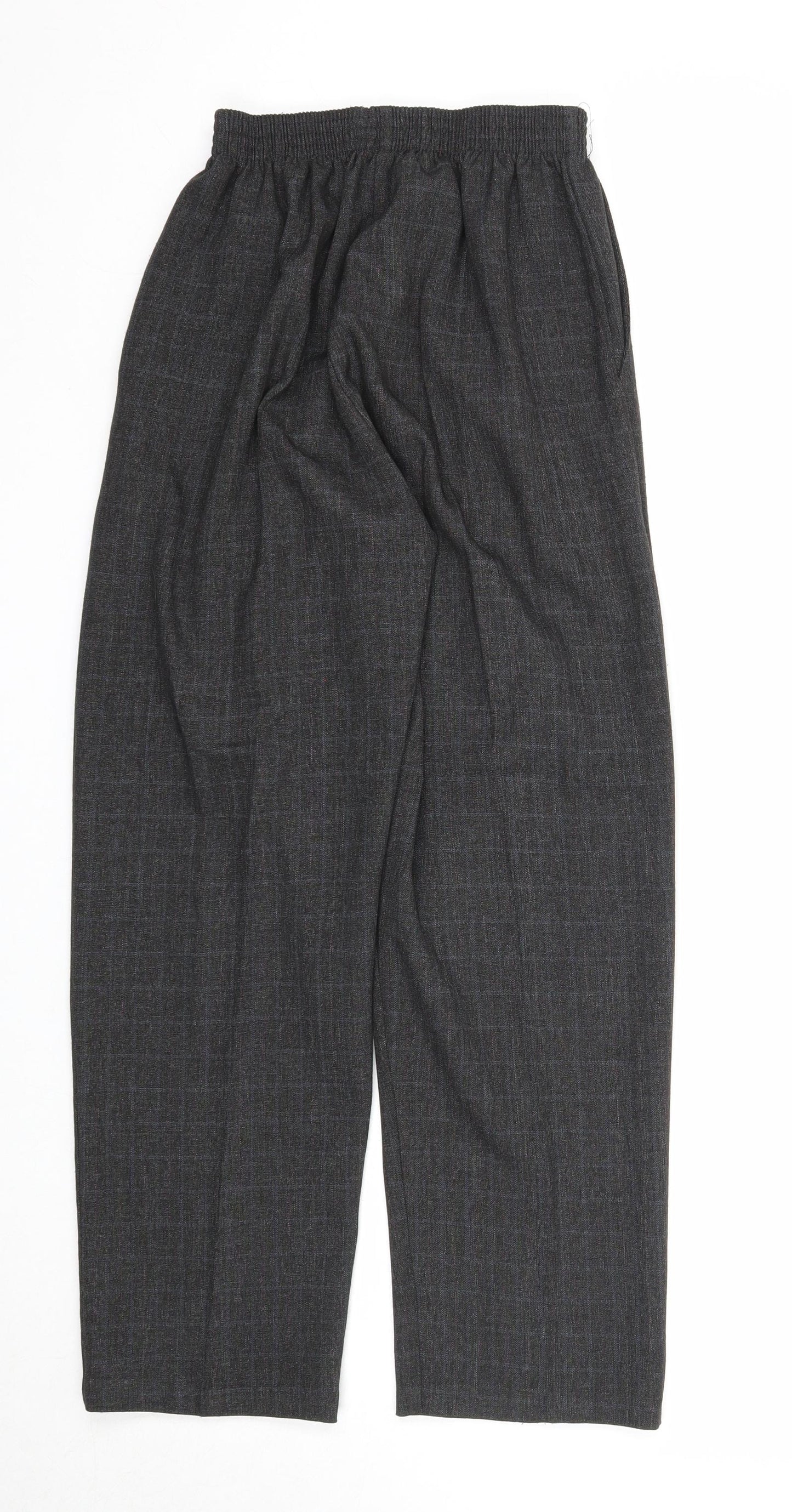 Composicion Womens Grey Check Viscose Trousers Size 18 Regular