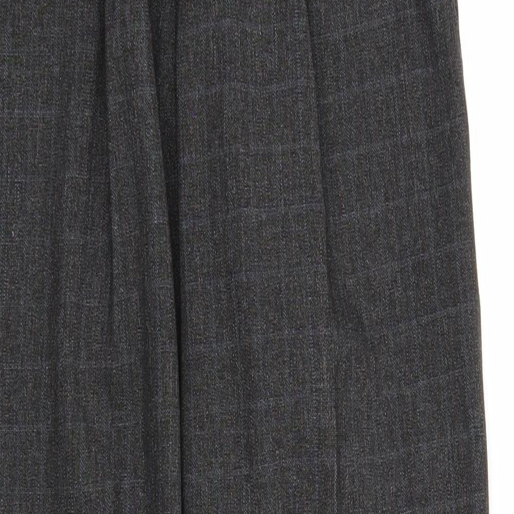 Composicion Womens Grey Check Viscose Trousers Size 18 Regular