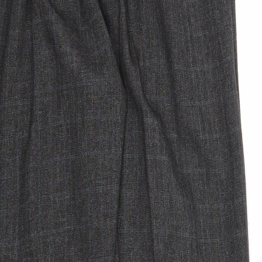 Composicion Womens Grey Check Viscose Trousers Size 18 Regular