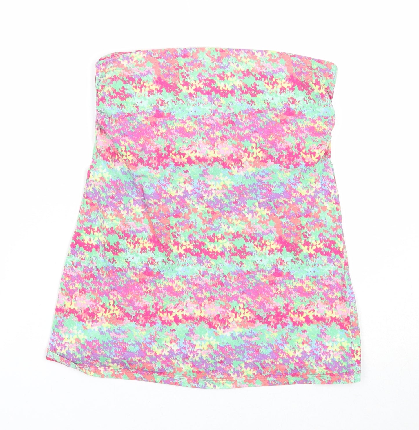 Papaya Womens Multicoloured Geometric Cotton Basic Tank Size 12 Off the Shoulder