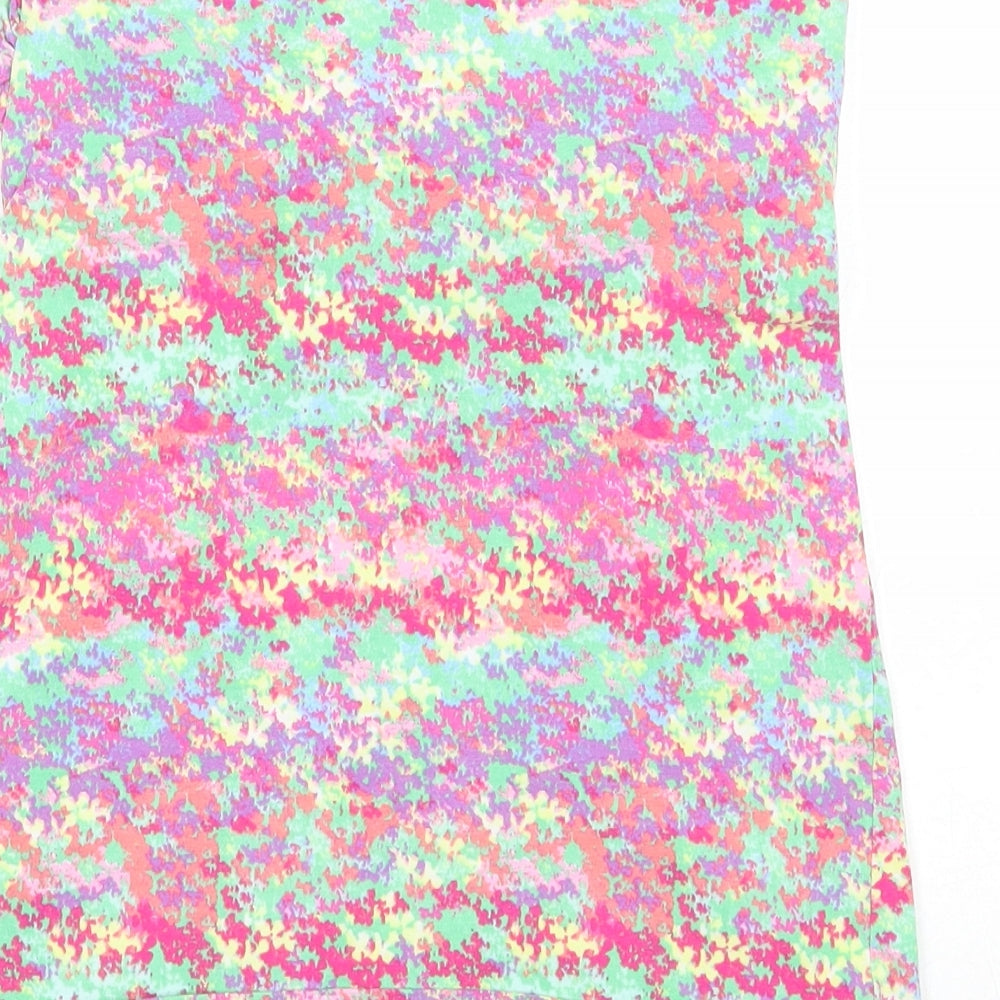 Papaya Womens Multicoloured Geometric Cotton Basic Tank Size 12 Off the Shoulder