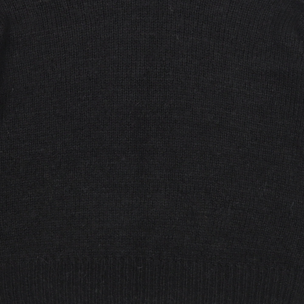 New Look Womens Black Boat Neck Acrylic Pullover Jumper Size S