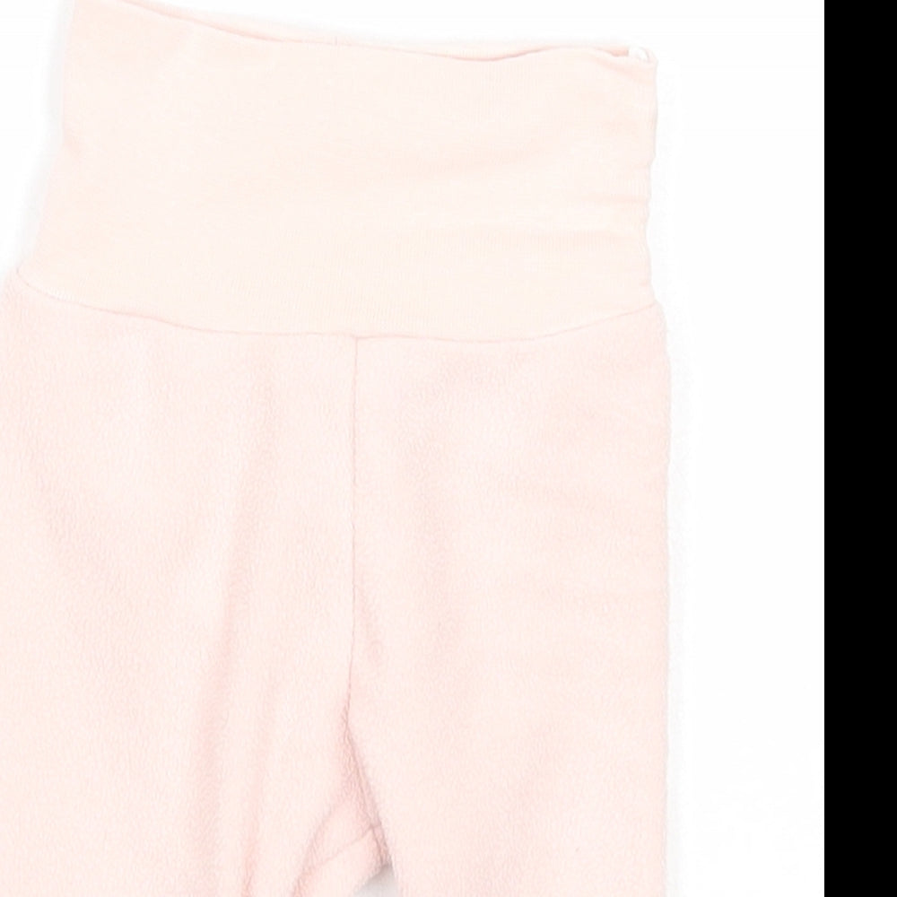 H&M Girls Pink Polyester Jogger Trousers Size 0-3 Months Pullover