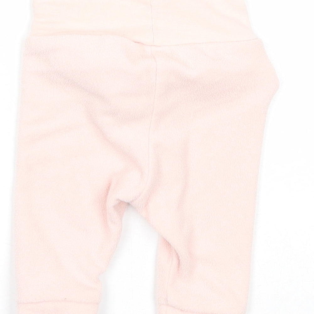H&M Girls Pink Polyester Jogger Trousers Size 0-3 Months Pullover