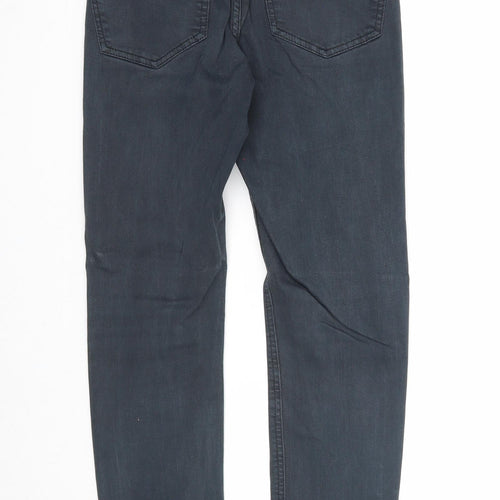 Topshop Womens Blue Cotton Skinny Jeans Size 28 in L32 in Regular Zip