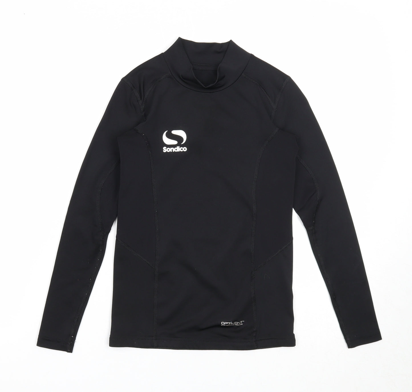 Sondico Boys Black Polyester Basic T-Shirt Size 9-10 Years Mock Neck Pullover